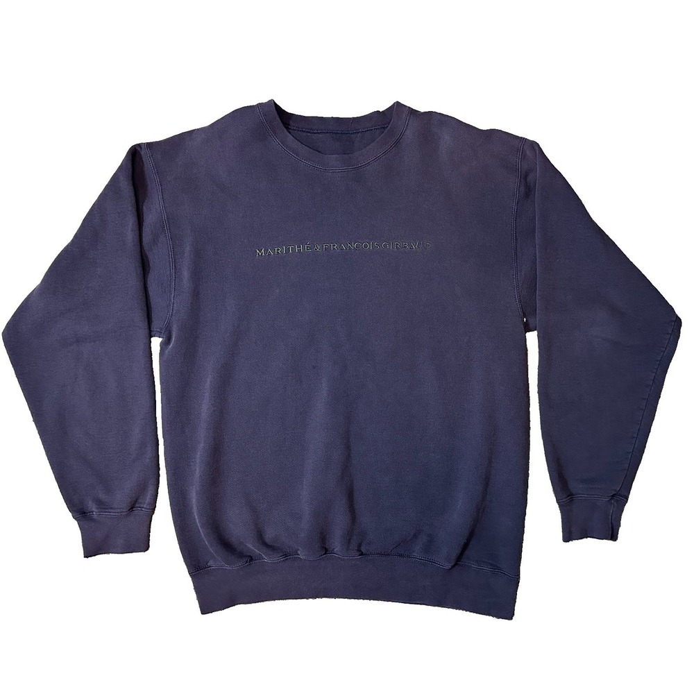 VTG Marithe & Francois Girbaud Crewneck Sweatshirt Purple Blue Pit to Pit 23"